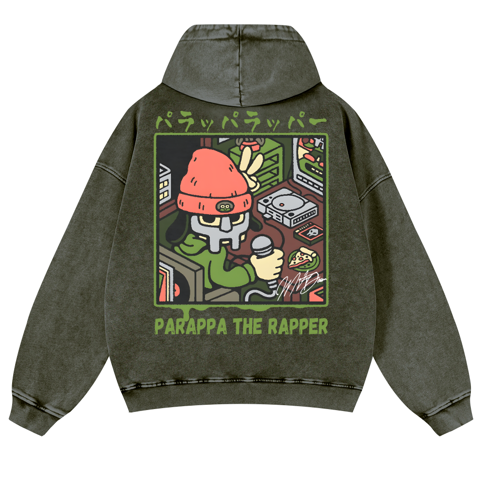 PaRappa the Rapper Vintage Washed Cotton Back Art Hoodie