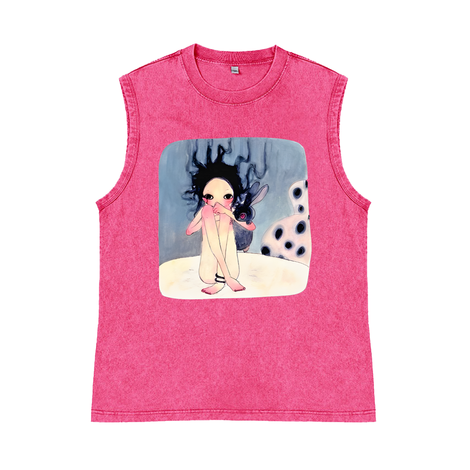 Aya Takano Pure Cotton Wash-Dyed Sleeveless Tank Top
