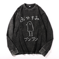 Vintage Cotton Wash Crewneck Long-Sleeve T-Shirt
