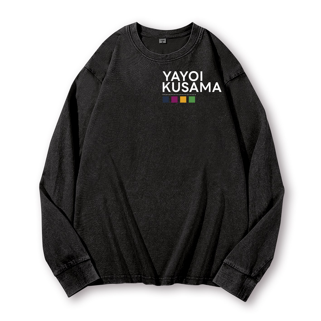 Yayoi Kusama Vintage Washed Cotton Back Art Long-sleeve T-shirt