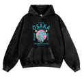 Osaka Dotonbori Drunken Octopus Vintage Washed Thick Cotton Hoodie