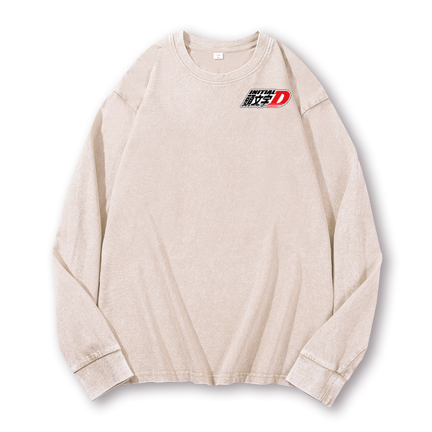 Initial D Vintage Washed Cotton Back Art Long-sleeve T-shirt