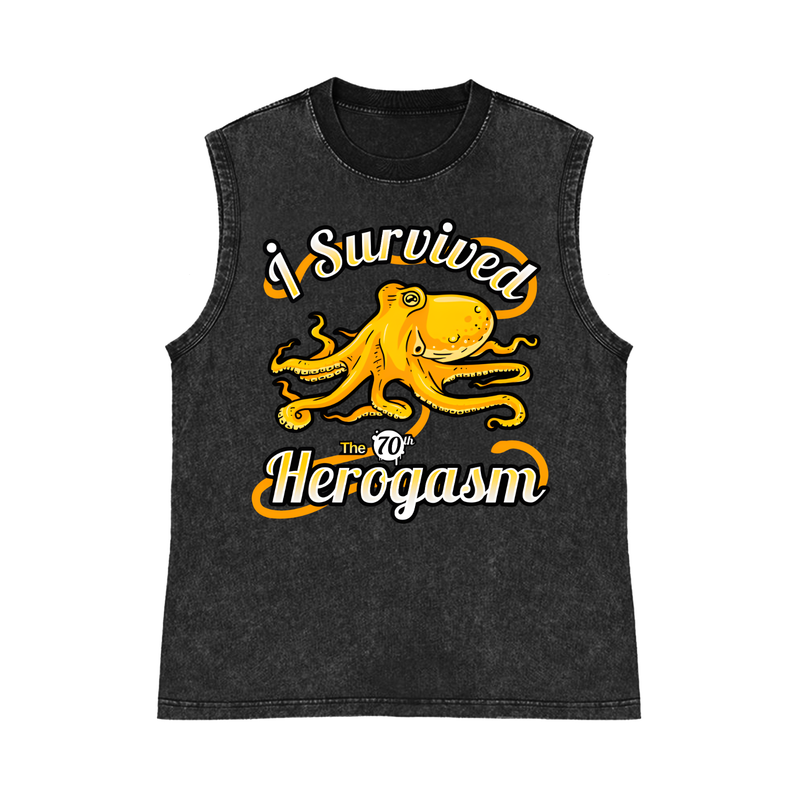 Octopus Herogasm Pure Cotton Wash-Dyed Sleeveless Tank Top