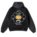 Cat Vintage Washed Cotton Back Art Hoodie