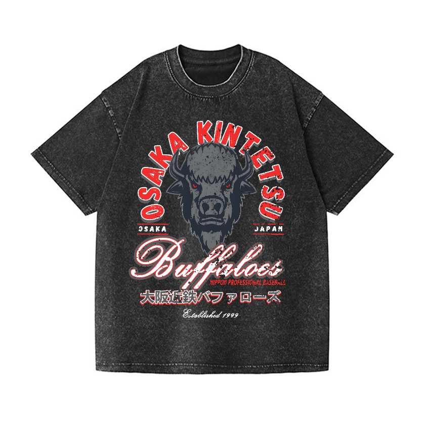 Osaka Kintetsu Buffalos Vintage Wash Japanese Design T-Shirt