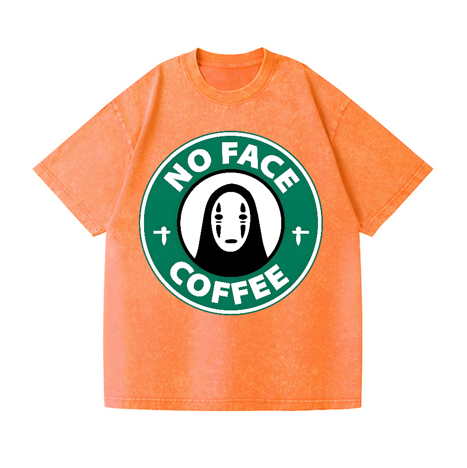 Ghibli No Face Kaonashi Coffee Vintage Wash Japanese Design T-Shirt