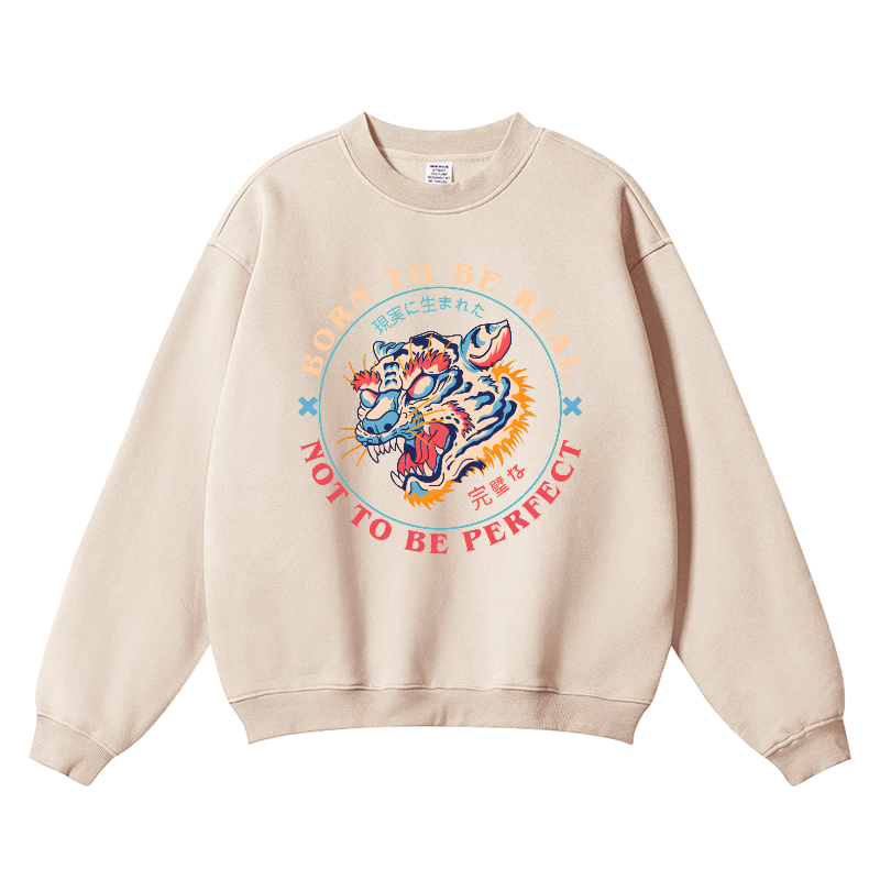 Tiger Vintage Cotton Blend Crewneck Sweatshirt