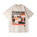 Cat Sushi Vintage Wash Japanese Design T-Shirt