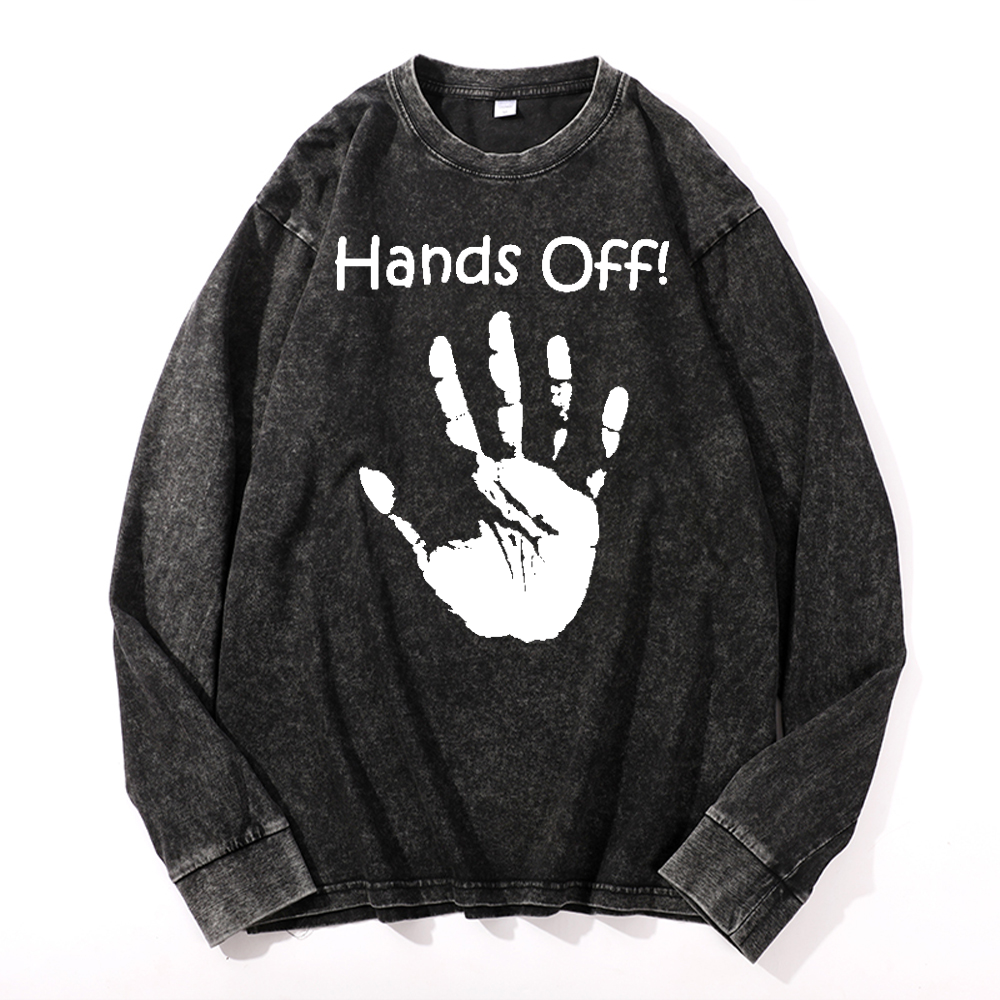 Hands Off Vintage Cotton Wash Long-sleeve T-shirt