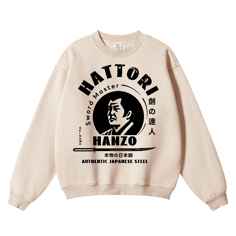 Hattori Hanzo Vintage Cotton Blend Crewneck Sweatshirt