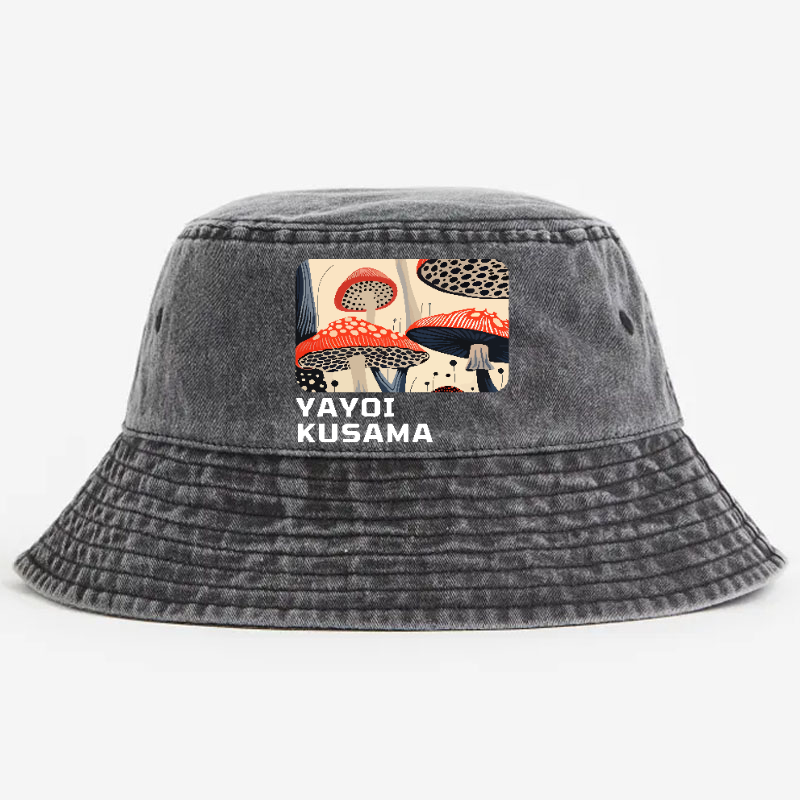 Yayoi Kusama Mushroom Vintage 100% Cotton Bucket Hat