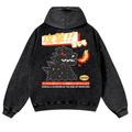 Kaiju Is Known As The King Of Monsters Vintage Washed Cotton Back Art Hoodie