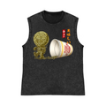 Ramen Mummy Pure Cotton Wash-Dyed Sleeveless Tank Top