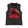 Cat Catzilla Kaiju King Of The Mewsters Pure Cotton Wash-Dyed Sleeveless Tank Top