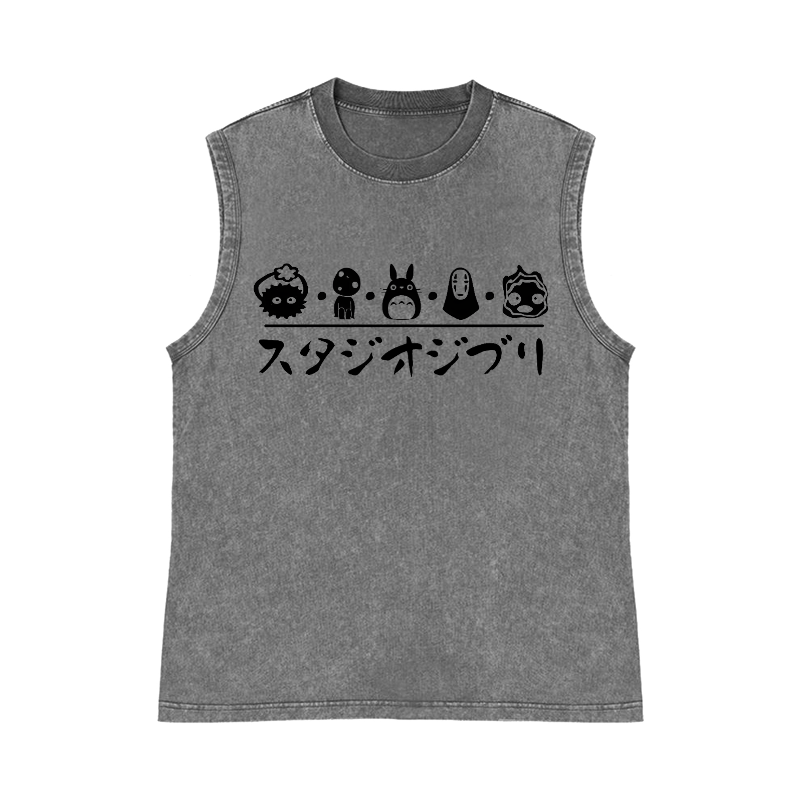 Ghibli Totoro Pure Cotton Wash-Dyed Sleeveless Tank Top