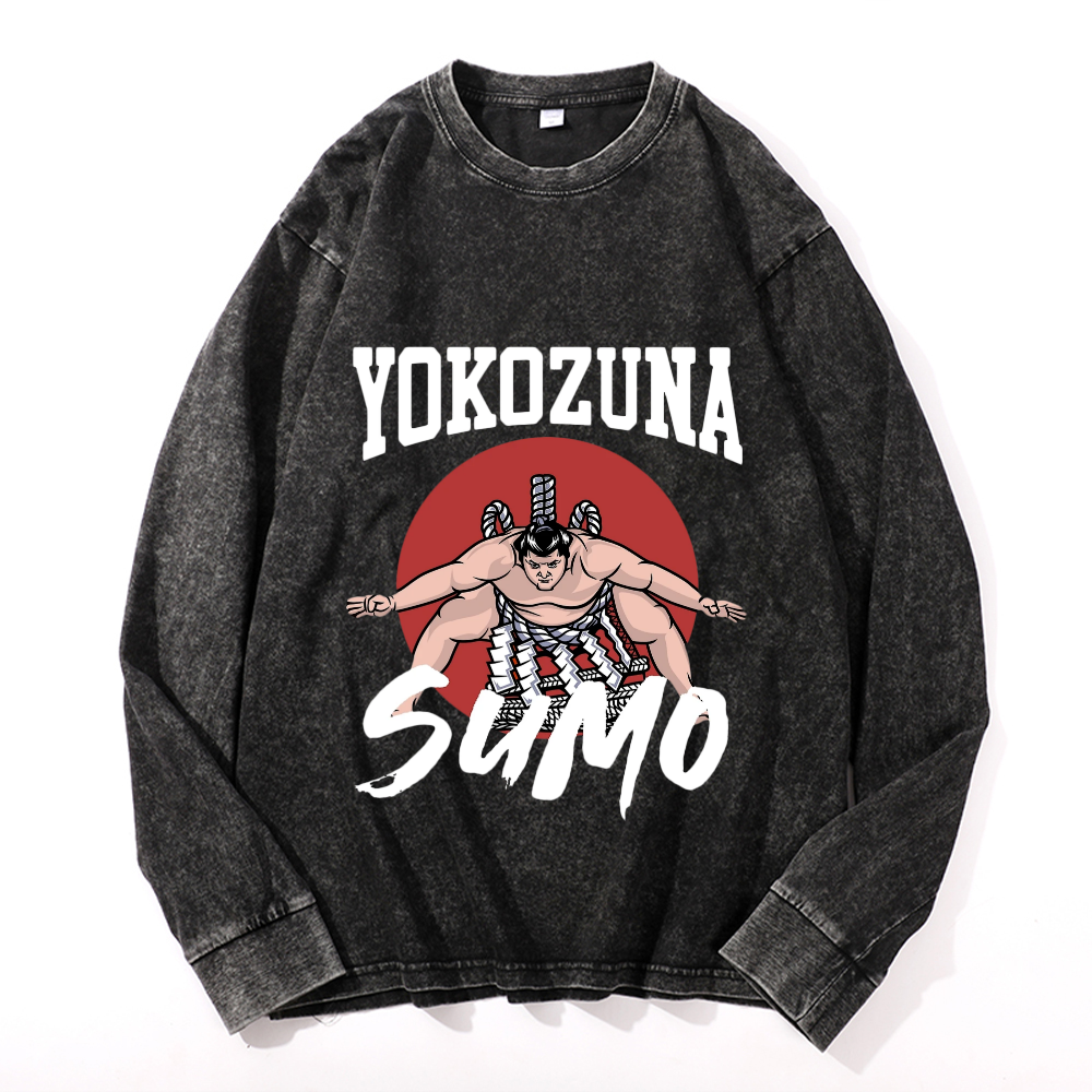 Vintage Cotton Wash Crewneck Long-Sleeve T-Shirt