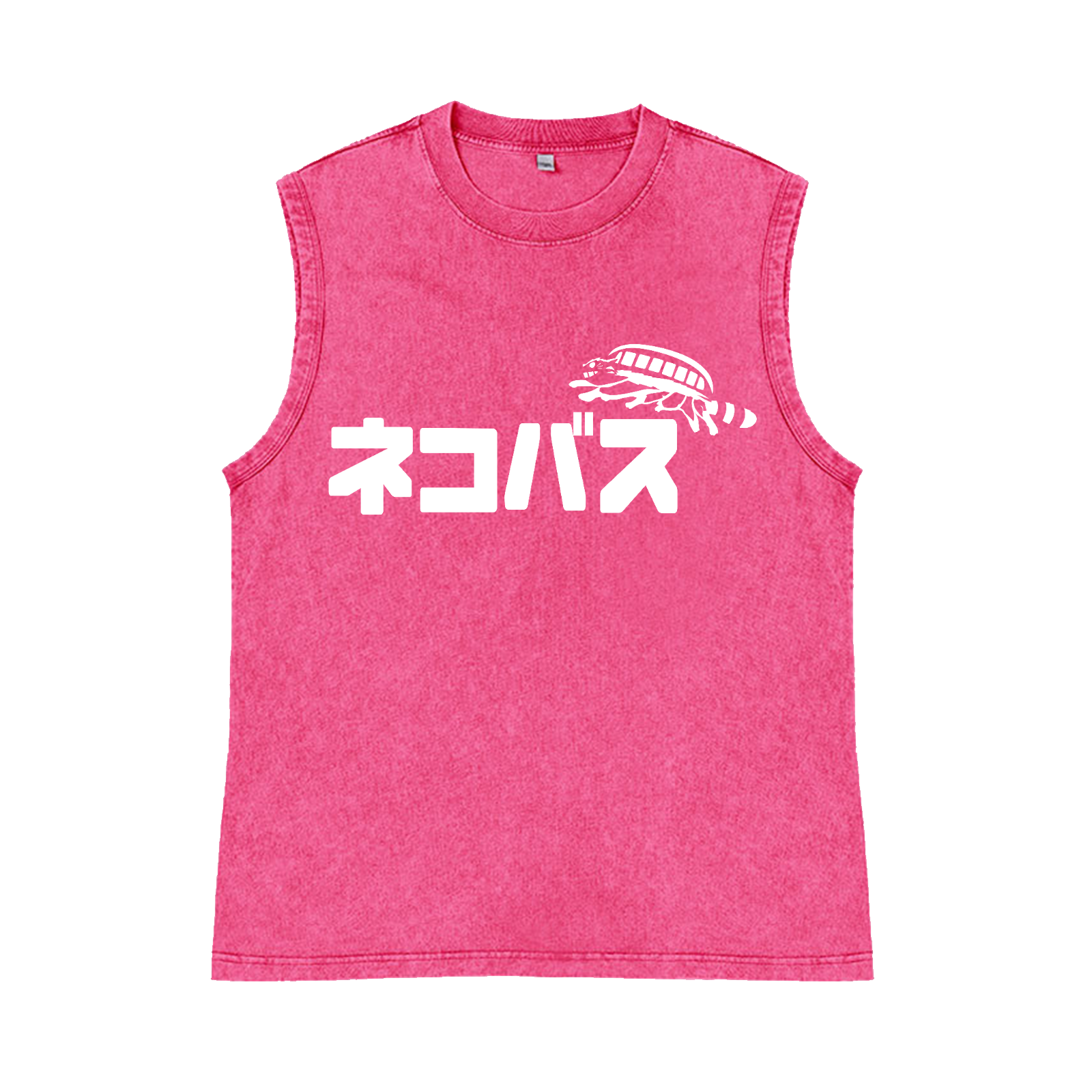 Ghibli Catbus Pure Cotton Wash-Dyed Sleeveless Tank Top