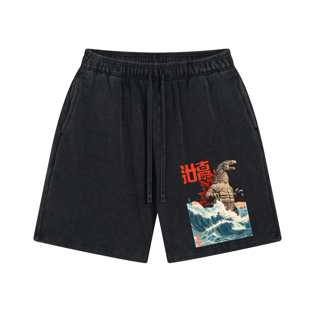 Kaiju Wave Vintage Pure Thick Cotton Shorts
