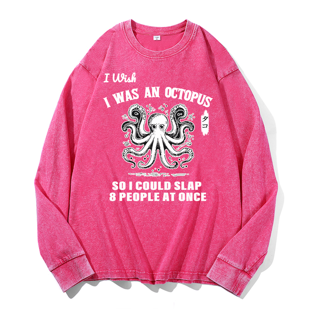 Octopus Vintage Cotton Wash Long-sleeve T-shirt