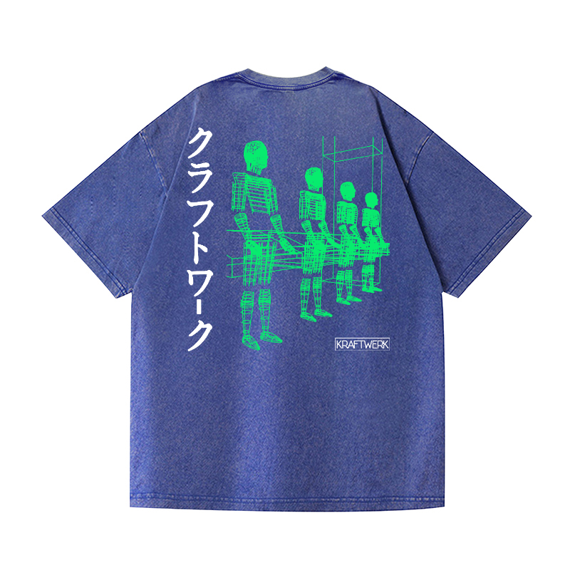 Kraftwerk Vintage Wash Japanese Design Back Art T-Shirt
