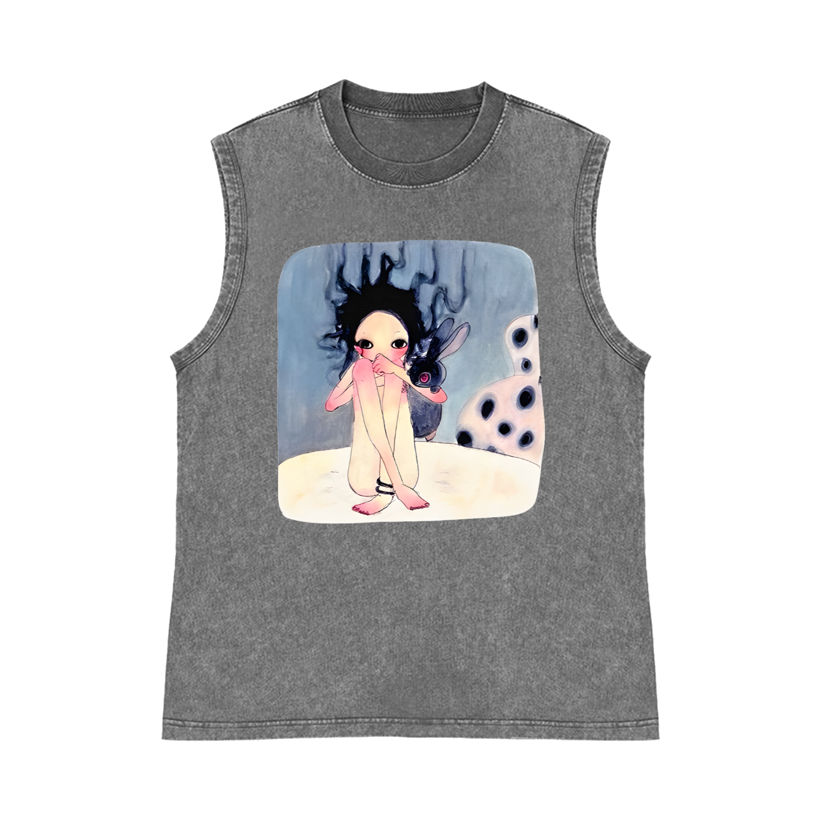 Aya Takano Pure Cotton Wash-Dyed Sleeveless Tank Top