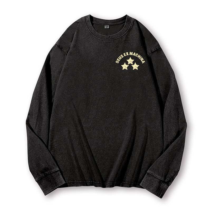 Deus Ex Machina Vintage Washed Cotton Back Art Long-sleeve T-shirt