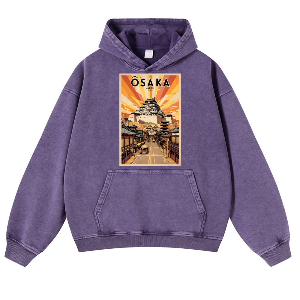 Osaka Vintage Washed Thick Cotton Hoodie