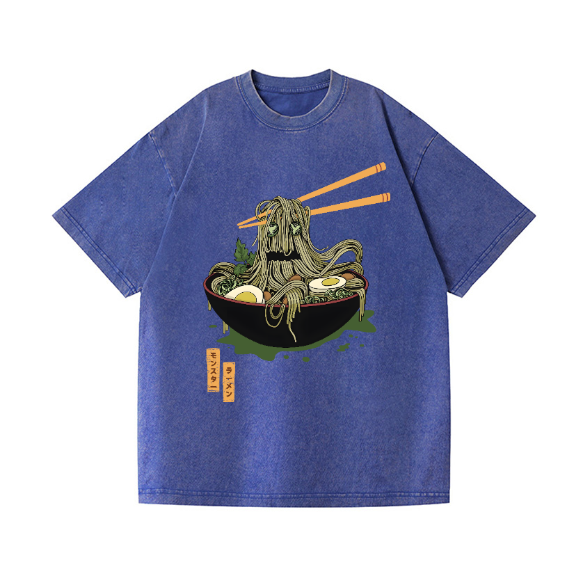 Ramen Monster Vintage Wash Japanese Design T-Shirt