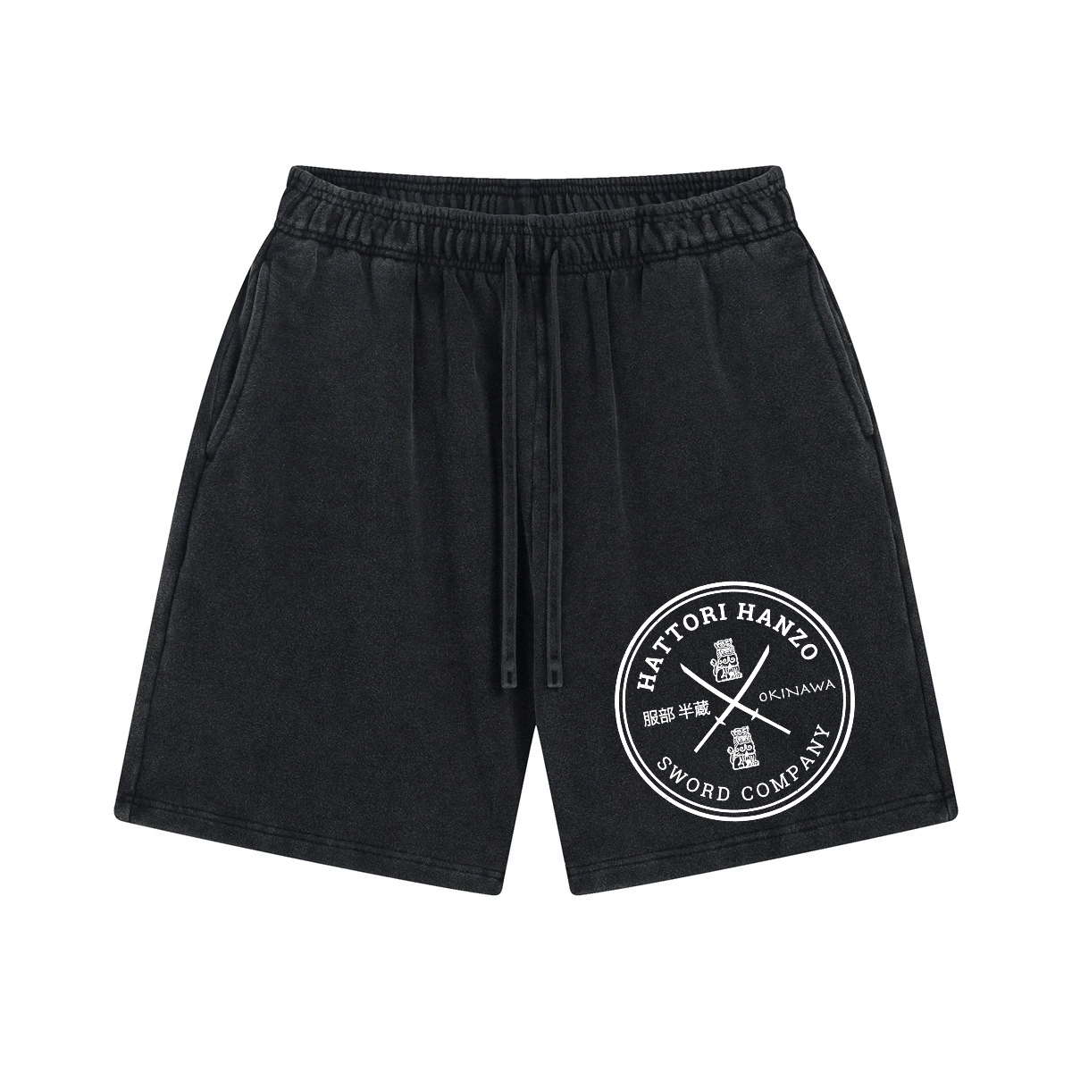 Hattori Hanzo Komainu Okinawa Sword Company Vintage Pure Thick Cotton Shorts