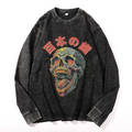 Vintage Cotton Wash Crewneck Long-Sleeve T-Shirt