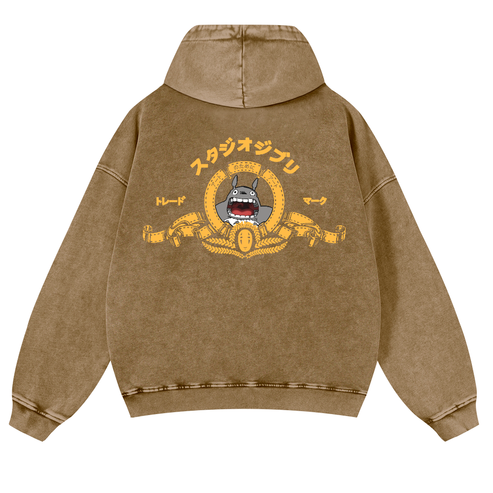 MGM Ghibli Totoro Vintage Washed Cotton Back Art Hoodie