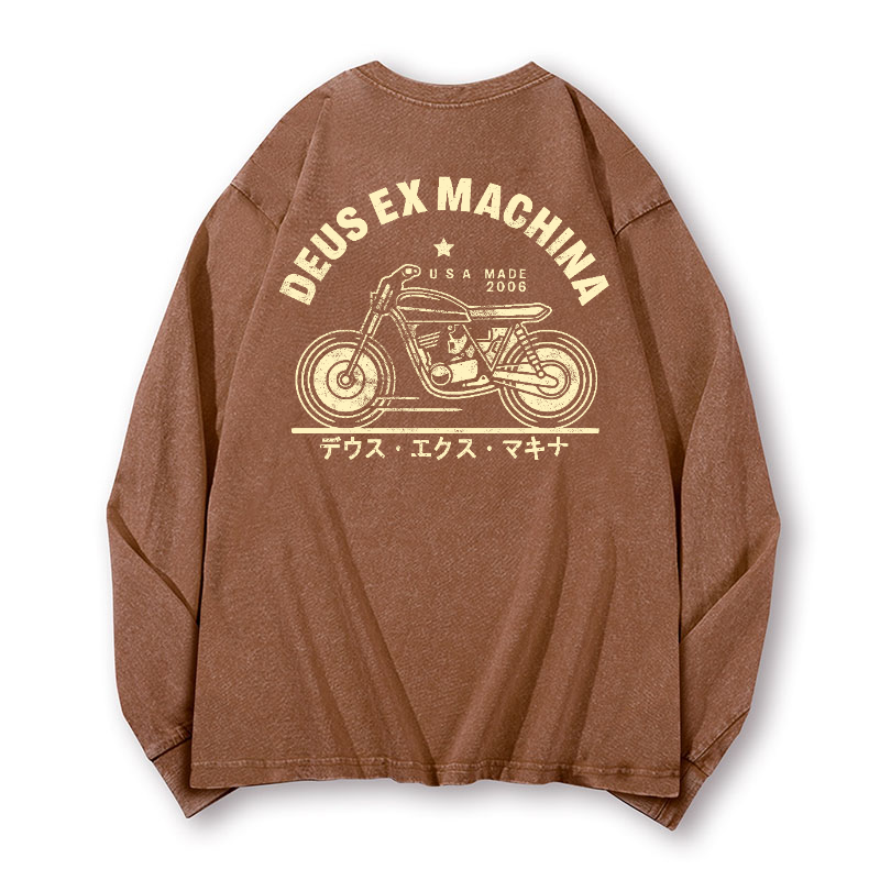 Deus Ex Machina Vintage Washed Cotton Back Art Long-sleeve T-shirt