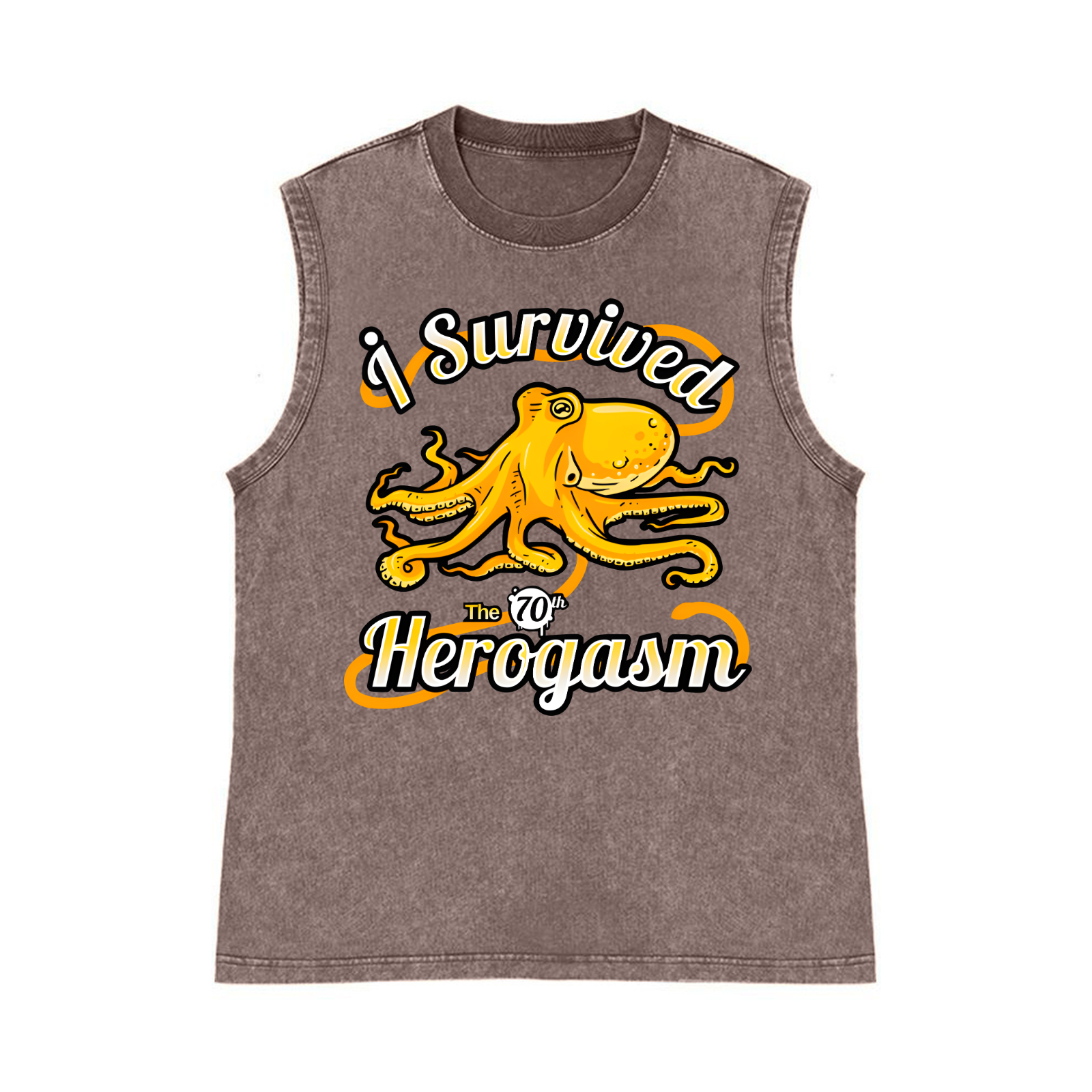 Octopus Herogasm Pure Cotton Wash-Dyed Sleeveless Tank Top