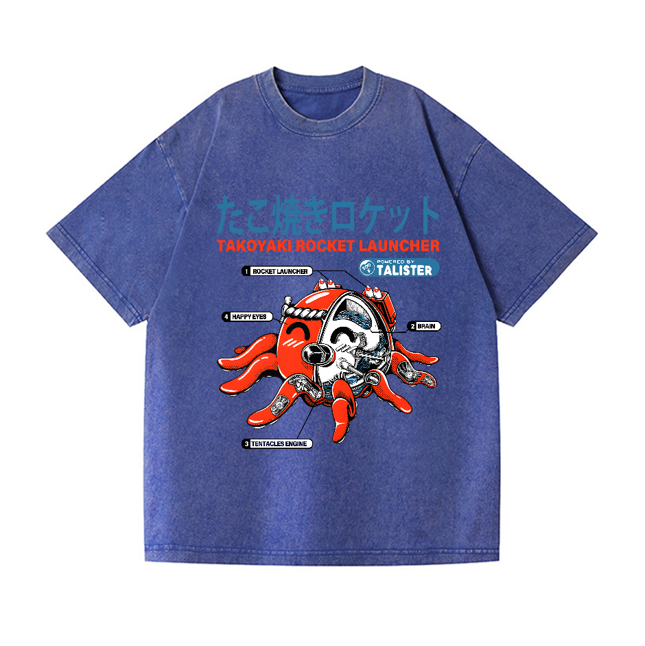 Takoyaki Octopus Vintage Wash Japanese Design T-Shirt