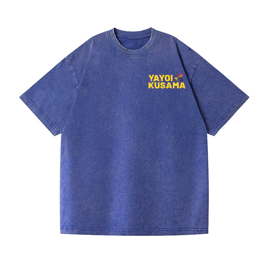 Yayoi Kusama Mushroom Vintage Wash Japanese Design Back Art T-Shirt