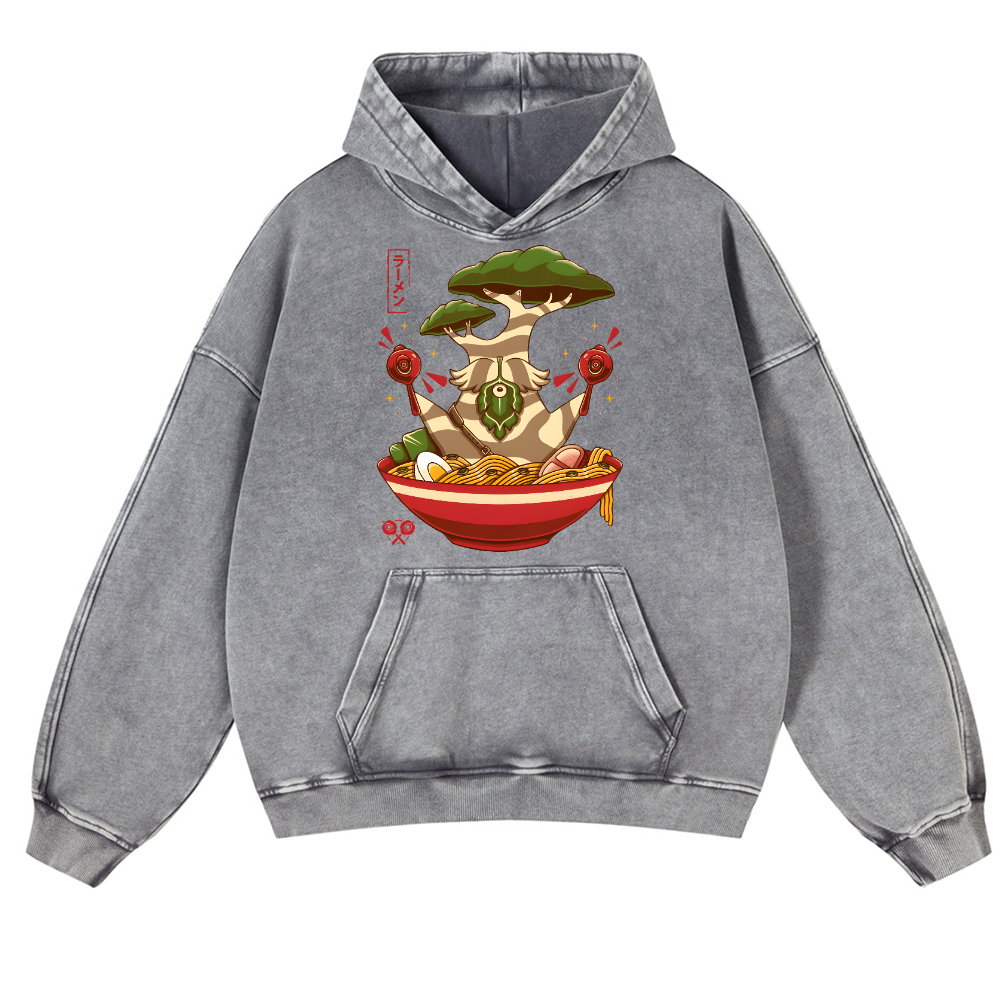 Bonsai Ramen Vintage Washed Thick Cotton Hoodie
