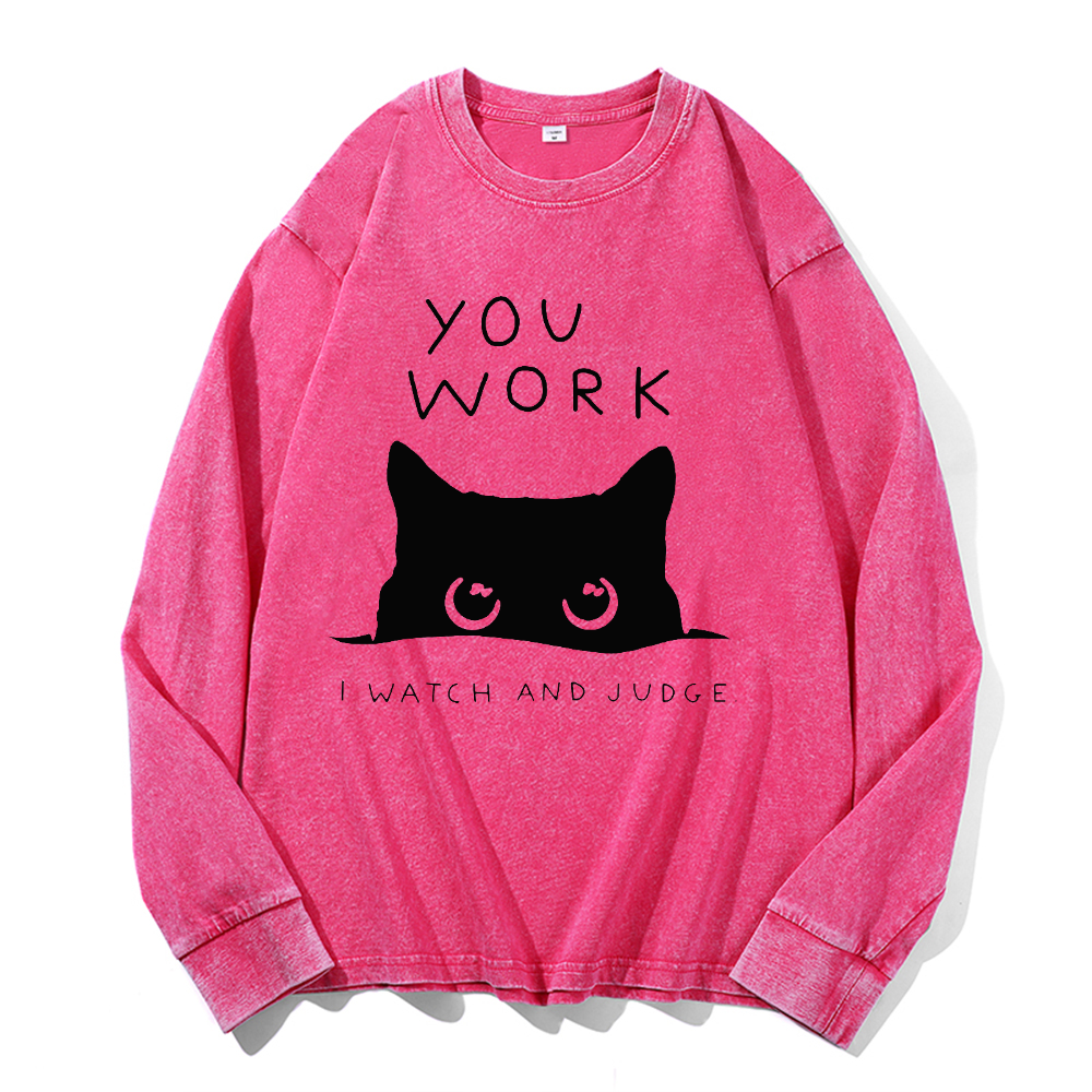 Vintage Cotton Wash Crewneck Long-Sleeve T-Shirt