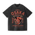 Osaka Dotonbori Drunken Octopus Vintage Wash Japanese Design T-Shirt
