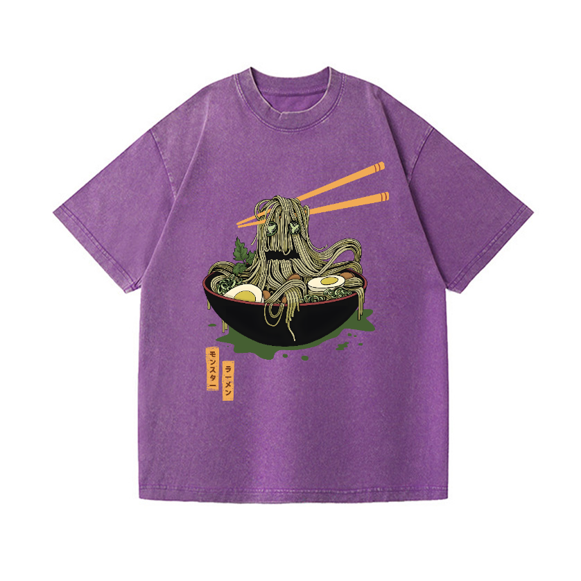 Ramen Monster Vintage Wash Japanese Design T-Shirt