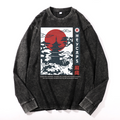 Vintage Cotton Wash Crewneck Long-Sleeve T-Shirt