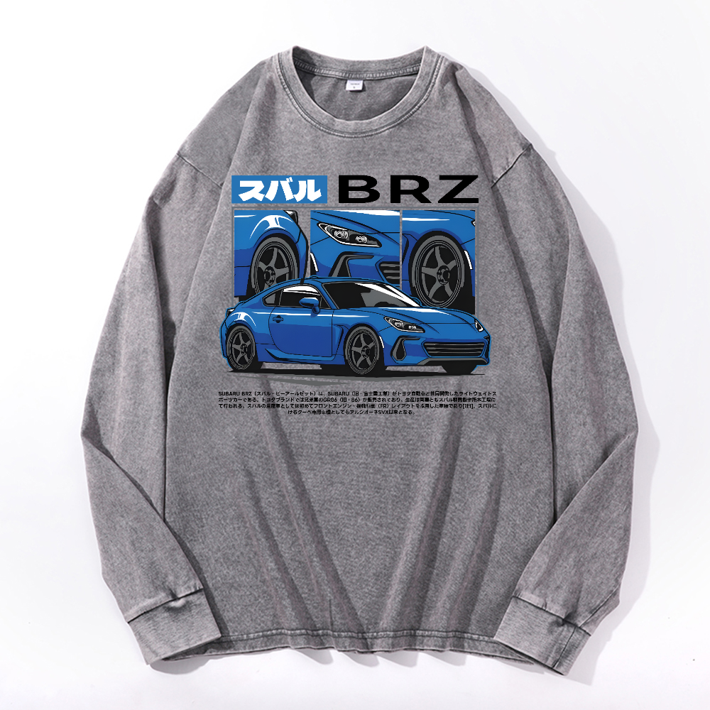 Subaru Vintage Cotton Wash Crewneck Long-Sleeve T-Shirt
