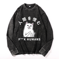 Vintage Cotton Wash Crewneck Long-Sleeve T-Shirt