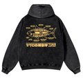 Fish Vintage Washed Cotton Back Art Hoodie