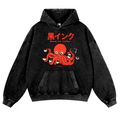 Octopus Coffee Vintage Washed Thick Cotton Hoodie