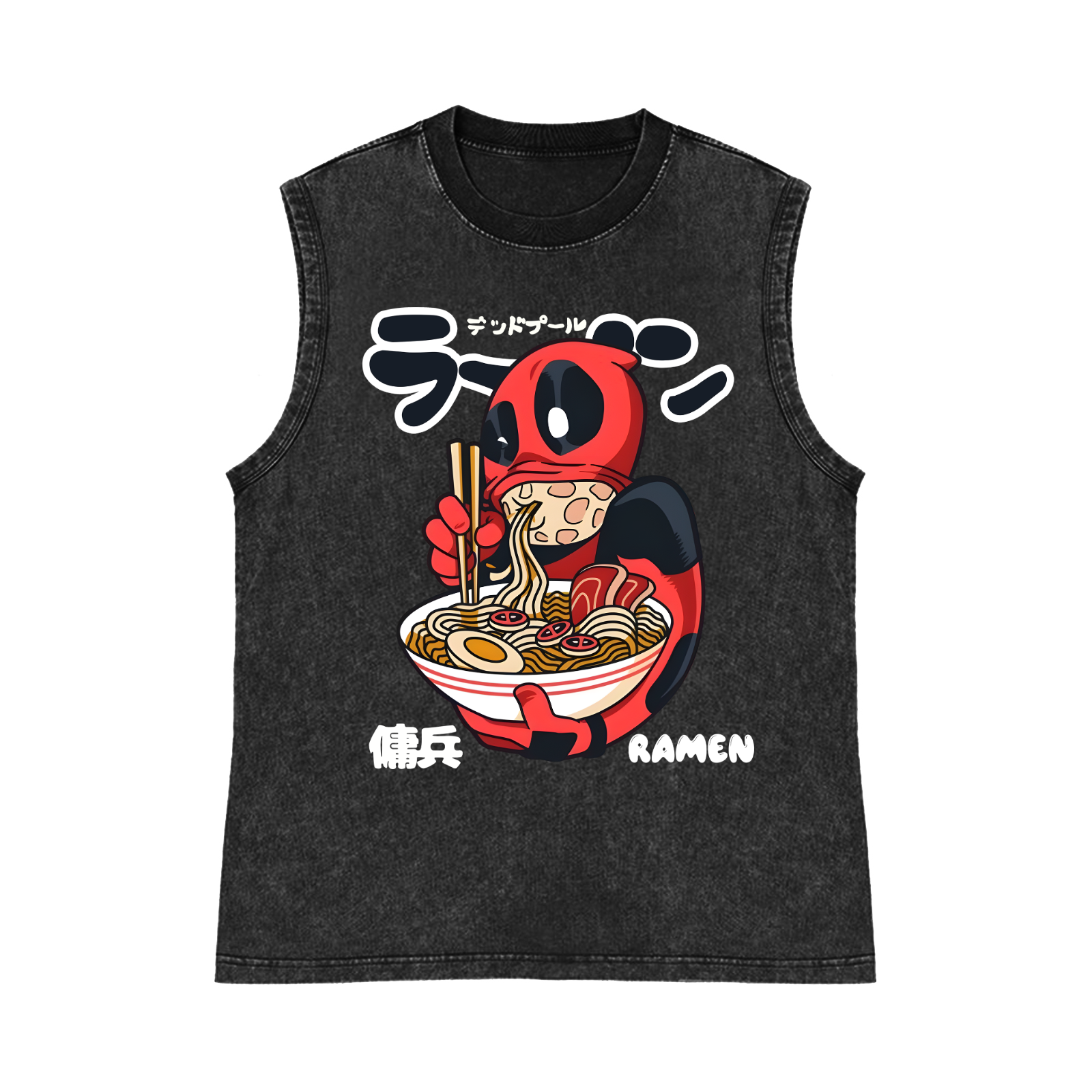 Ramen Hero Pure Cotton Wash-Dyed Sleeveless Tank Top