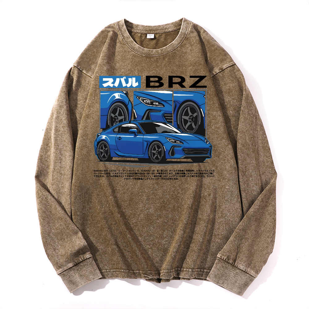 Subaru Vintage Cotton Wash Crewneck Long-Sleeve T-Shirt