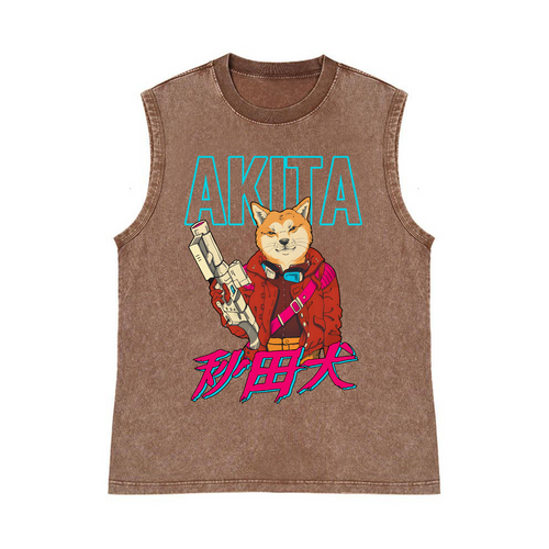 Akita Pure Cotton Wash-Dyed Sleeveless Tank Top