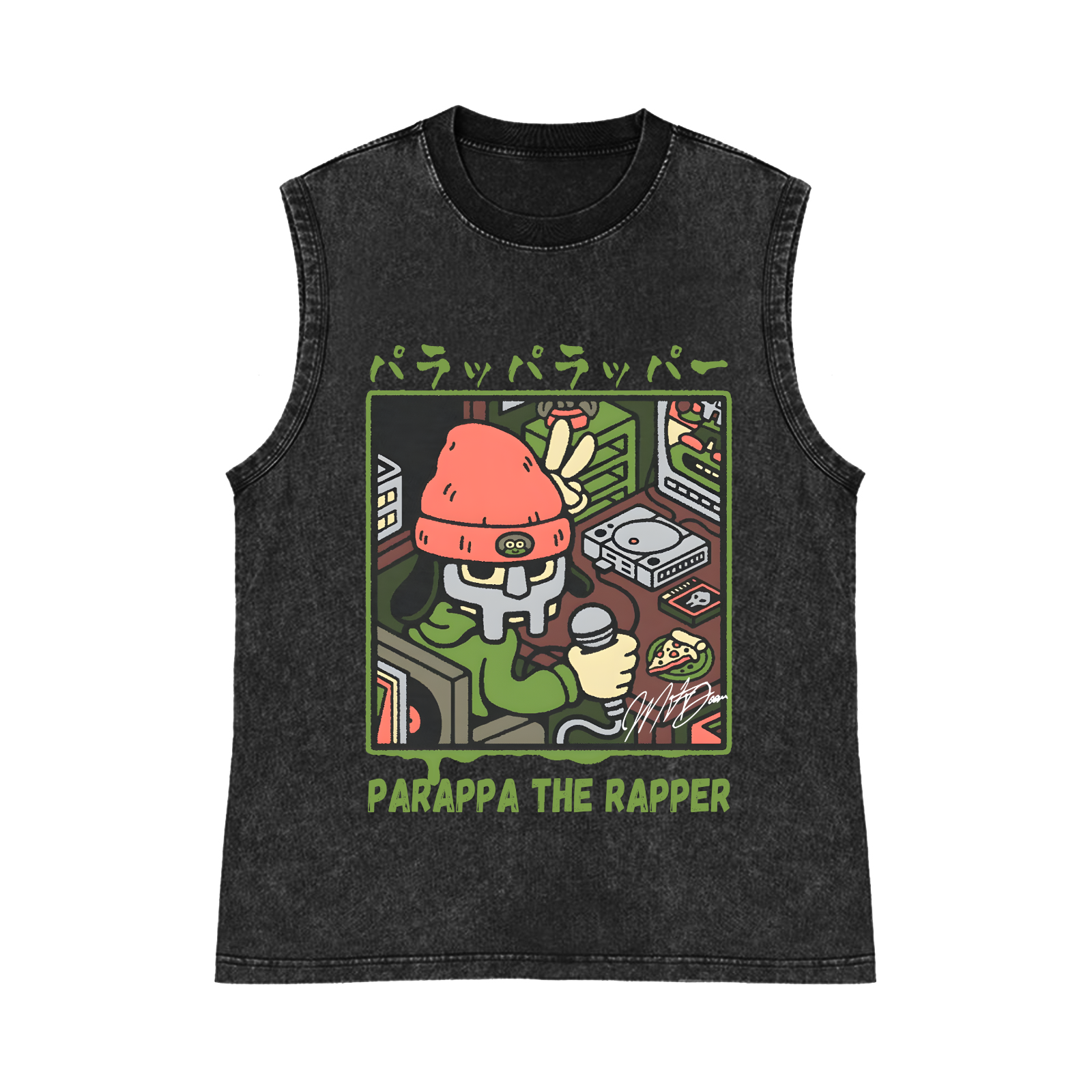 PaRappa the Rapper Pure Cotton Wash-Dyed Sleeveless Tank Top
