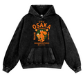 Osaka Dotonbori Drunken Octopus Vintage Washed Thick Cotton Hoodie