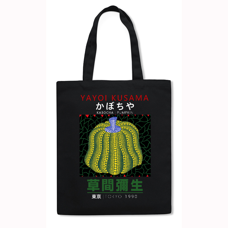 Yayoi Kusama Pumpkin Japanese Style Canvas Tote Bag